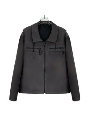 Louis Vuitton grey calfskin leather jacket
